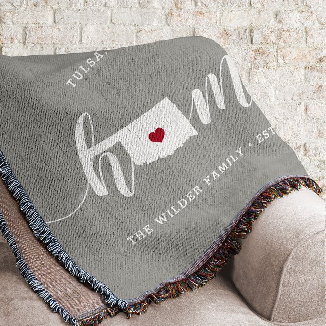Oklahoma Home State Personalized Throw Blanket (Creator Uploaded)