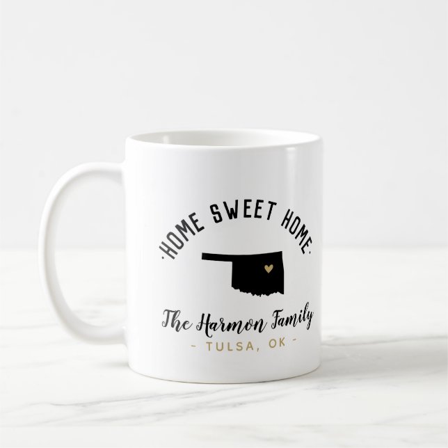 Oklahoma Home Sweet Home Family Monogram Mug (Left)