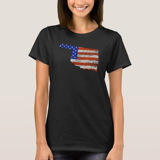 Oklahoma Home Usa Flag T-Shirt (Front)
