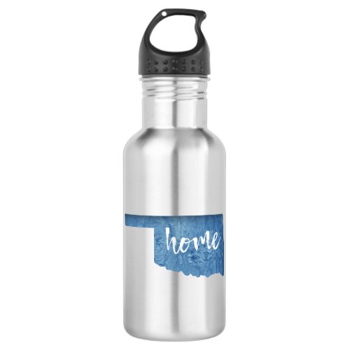 Oklahoma Home Wood Grain Stainless Steel Water Bottle