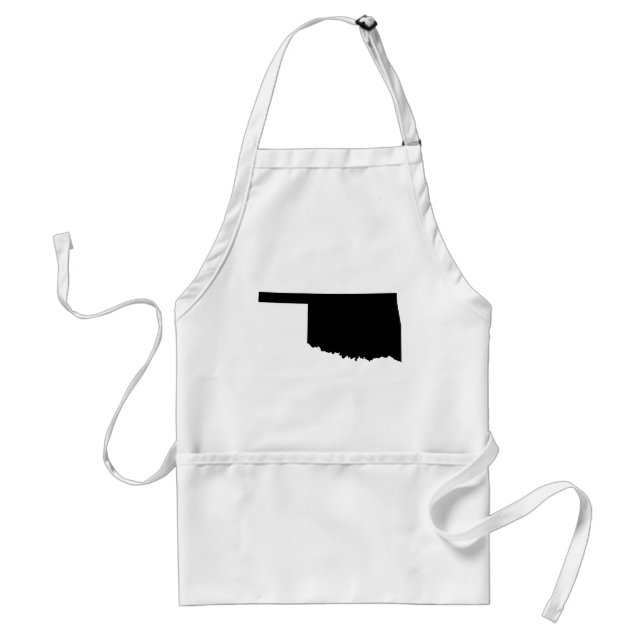 Oklahoma in Black and White Adult Apron (Front)