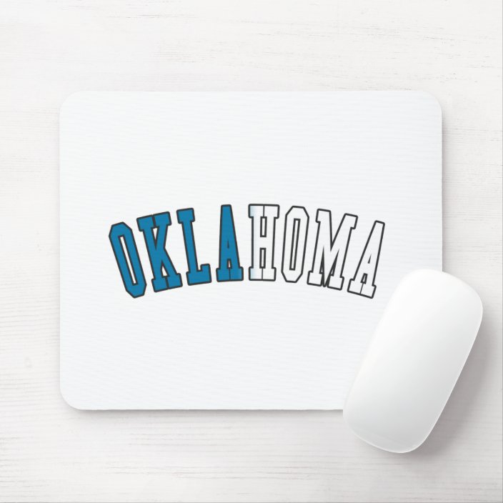Oklahoma in State Flag Colors Mousepad