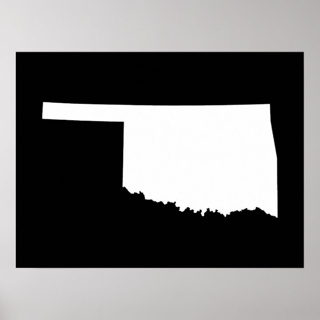Oklahoma in White and Black Poster (Front)