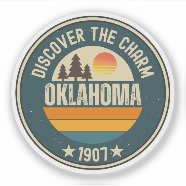 Oklahoma Land Run - OK History Gift Sticker (Front)