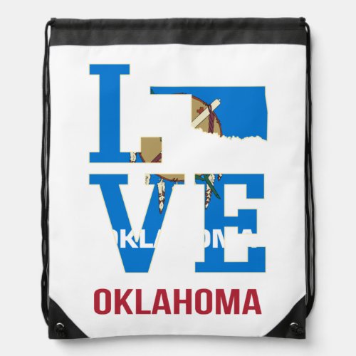 Oklahoma Love USA State Drawstring Bag