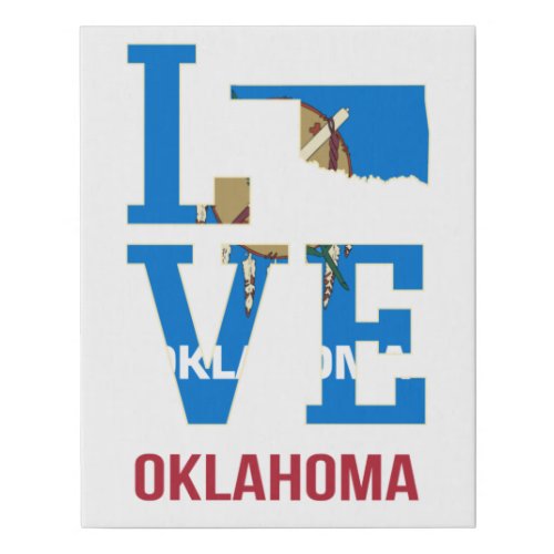 Oklahoma Love USA State Faux Canvas Print