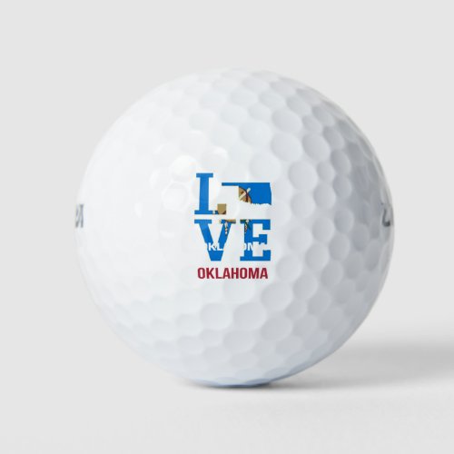 Oklahoma Love USA State Golf Balls