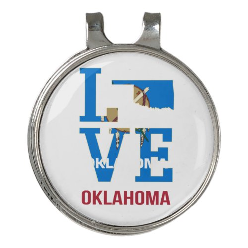 Oklahoma Love USA State Golf Hat Clip