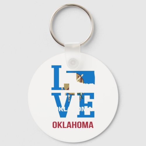 Oklahoma Love USA State Keychain