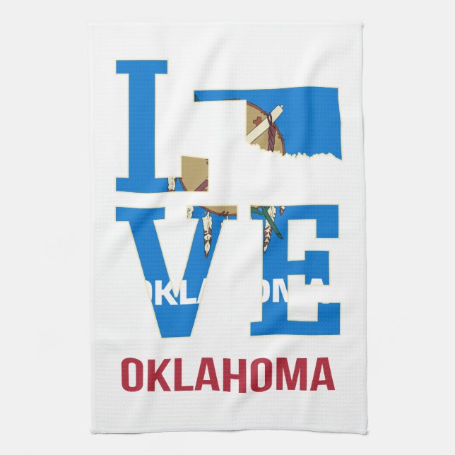 Oklahoma Love USA State Kitchen Towel (Vertical)