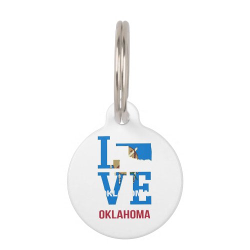 Oklahoma Love USA State Pet ID Tag