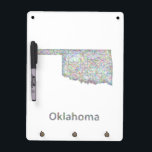 Oklahoma map dry erase board<br><div class="desc">Colorful line art design map of Oklahoma state.</div>