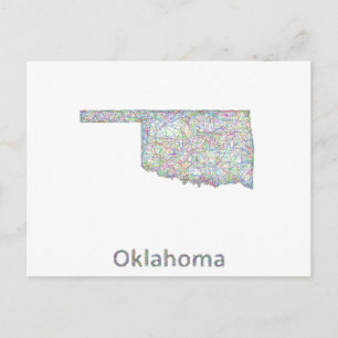 Oklahoma map postcard