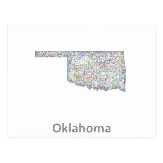 Oklahoma map postcard