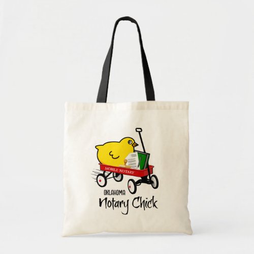 Oklahoma Mobile Notary Chick Red Wagon Tote Bag