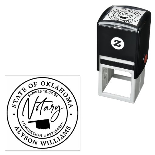 Oklahoma Modern Notary Public Selfinking Stamp Zazzle
