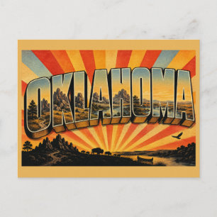 Oklahoma Mountains Prairie River Art Postcard