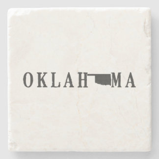 Oklahoma Name with State Shaped Letter Word Art Stone Coaster