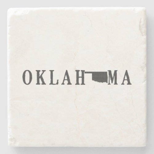 Oklahoma Name with State Shaped Letter Word Art Stone Coaster
