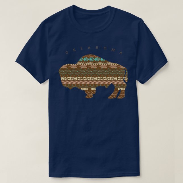 Oklahoma Native American Buffalo  T-Shirt (Design Front)