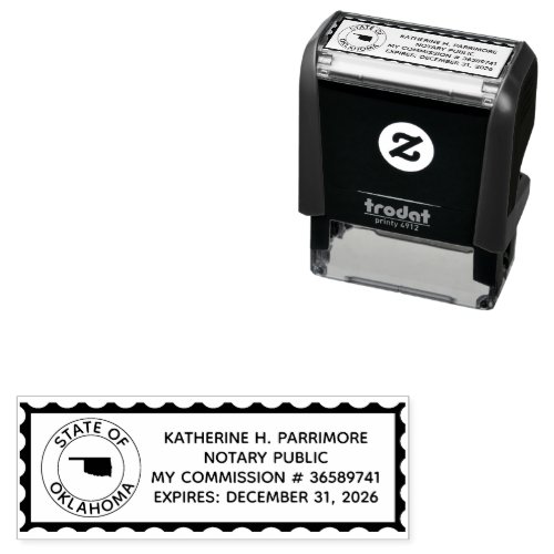 Oklahoma Notary Public Self Inking Rubber Stamp