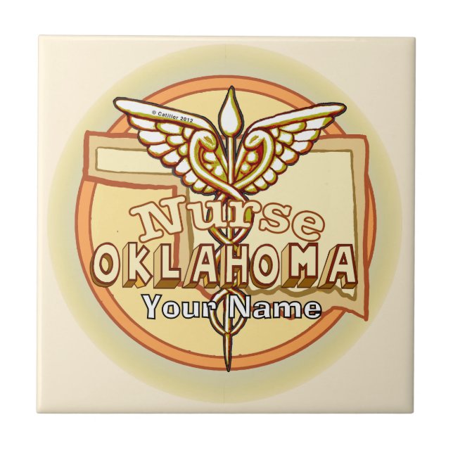 Oklahoma Nurse Caduceus Tile (Front)