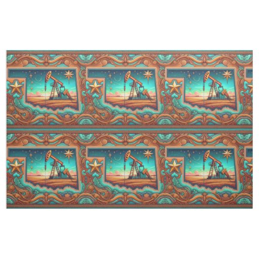 Oklahoma Oil  Drilling  Pump Jack Fabric