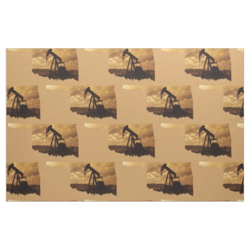 Oklahoma Oil Pump Jack  Print Fabric