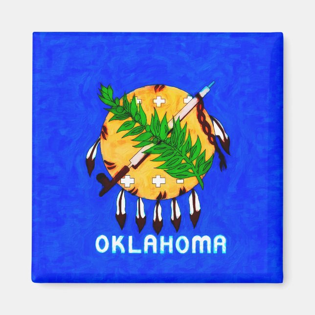Oklahoma Painted Flag Products Magnet (Front)