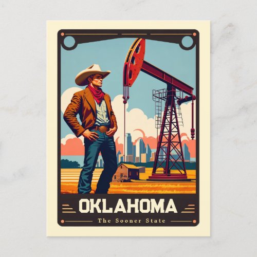 Oklahoma  Patriotic Spirit Vintage Postcard