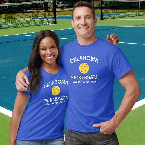 Oklahoma Pickleball Add Club Partner Name Custom T_Shirt