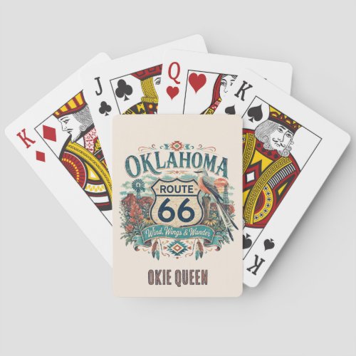 Oklahoma Prairie Boho Route 66 Game Night Poker Cards