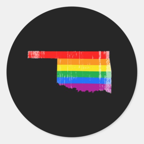 OKLAHOMA PRIDE _ DISTRESSED _png Classic Round Sticker