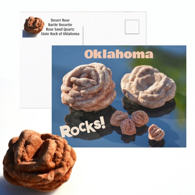 Oklahoma Rocks Desert Rose State Rock Photographic Postcard (Creator Uploaded)