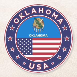Oklahoma Round Paper Coaster