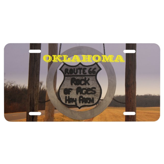 Oklahoma Route 66  License Plate (Front)