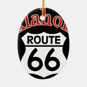 Oklahoma Route 66 Shield Ceramic Ornament