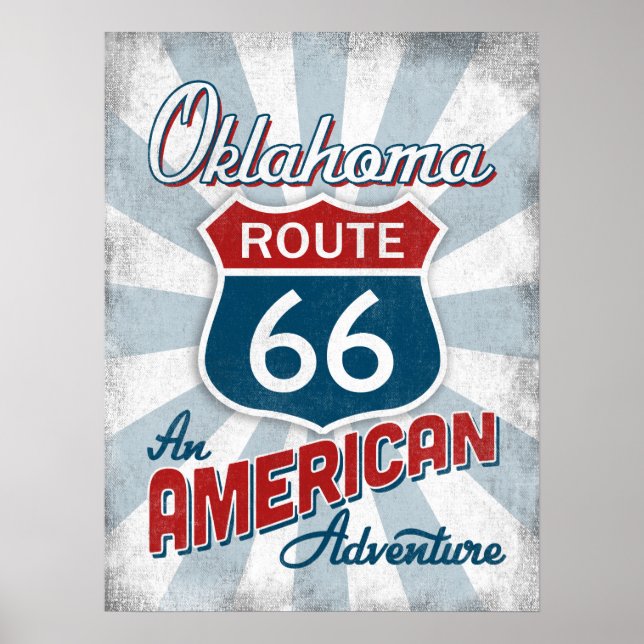 Oklahoma Route 66 Vintage America Poster (Front)