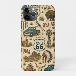 Oklahoma Route 66 Vintage Western Collage iPhone 11 Pro Case