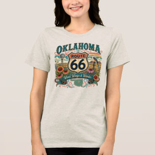 Oklahoma Scissortail Flycatcher Route 66 Prairie  Tri-Blend Shirt