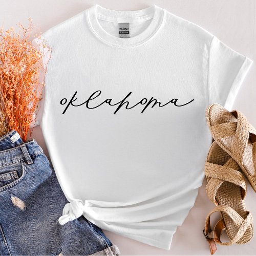 Oklahoma Script State Womens T_Shirt