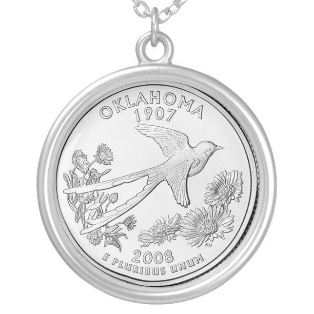 oklahoma silver plated necklace (Front)