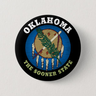 OKLAHOMA SOONER STATE FLAG BUTTON