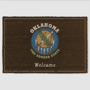 OKLAHOMA SOONER STATE FLAG FIBER DOORMAT