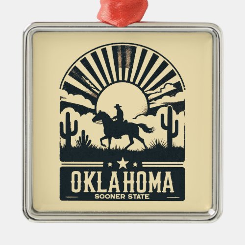 Oklahoma Sooner State Metal Ornament