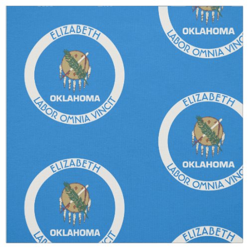 Oklahoma Sooner State Personalized Flag Fabric