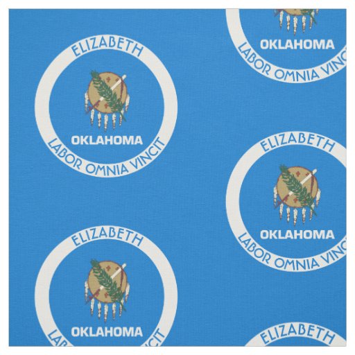 Oklahoma Sooner State Personalized Flag Fabric