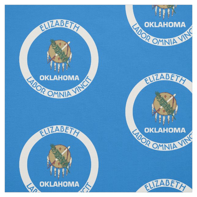 Oklahoma Sooner State Personalized Flag Fabric (Swatch)