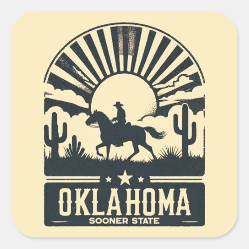 Oklahoma Sooner State Square Sticker