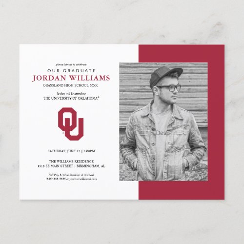 Oklahoma Sooners Graduate Announcement Postcard